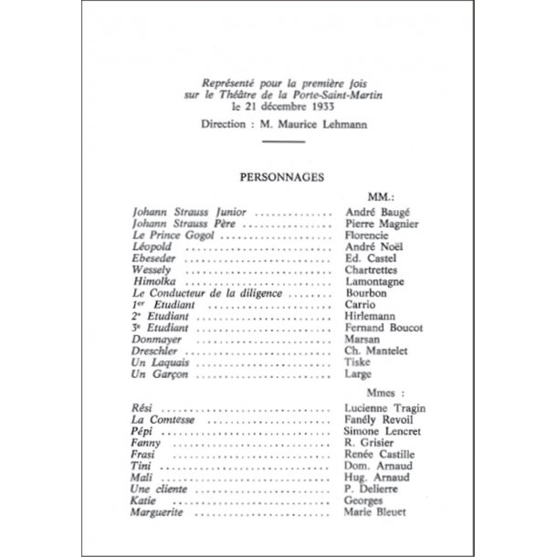 Valses De Vienne Livret